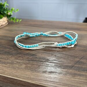 Nakamol Turquoise and Beige Beaded Necklace/bracelet